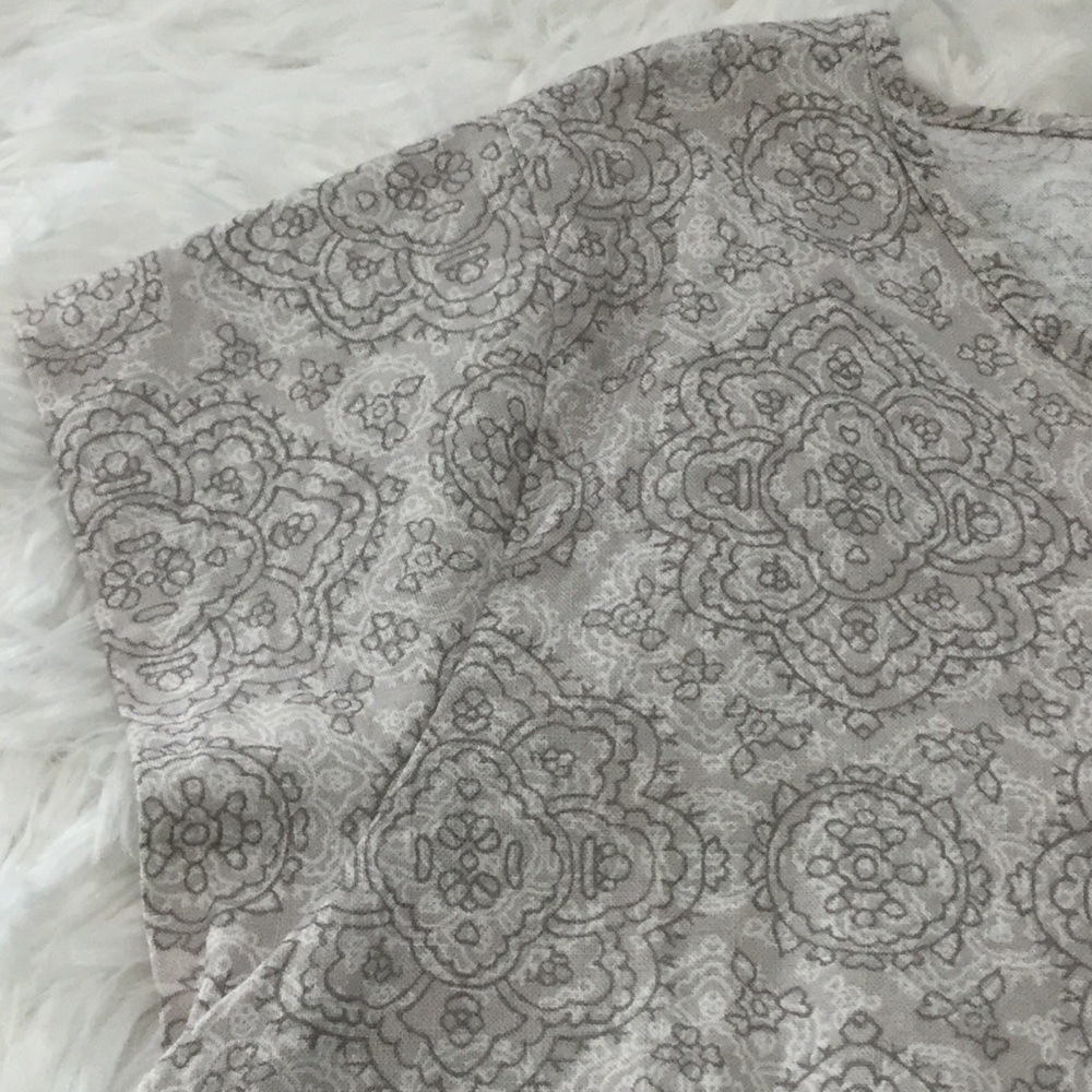 Marina Luna - Tan Print Pullover Blouse View 6